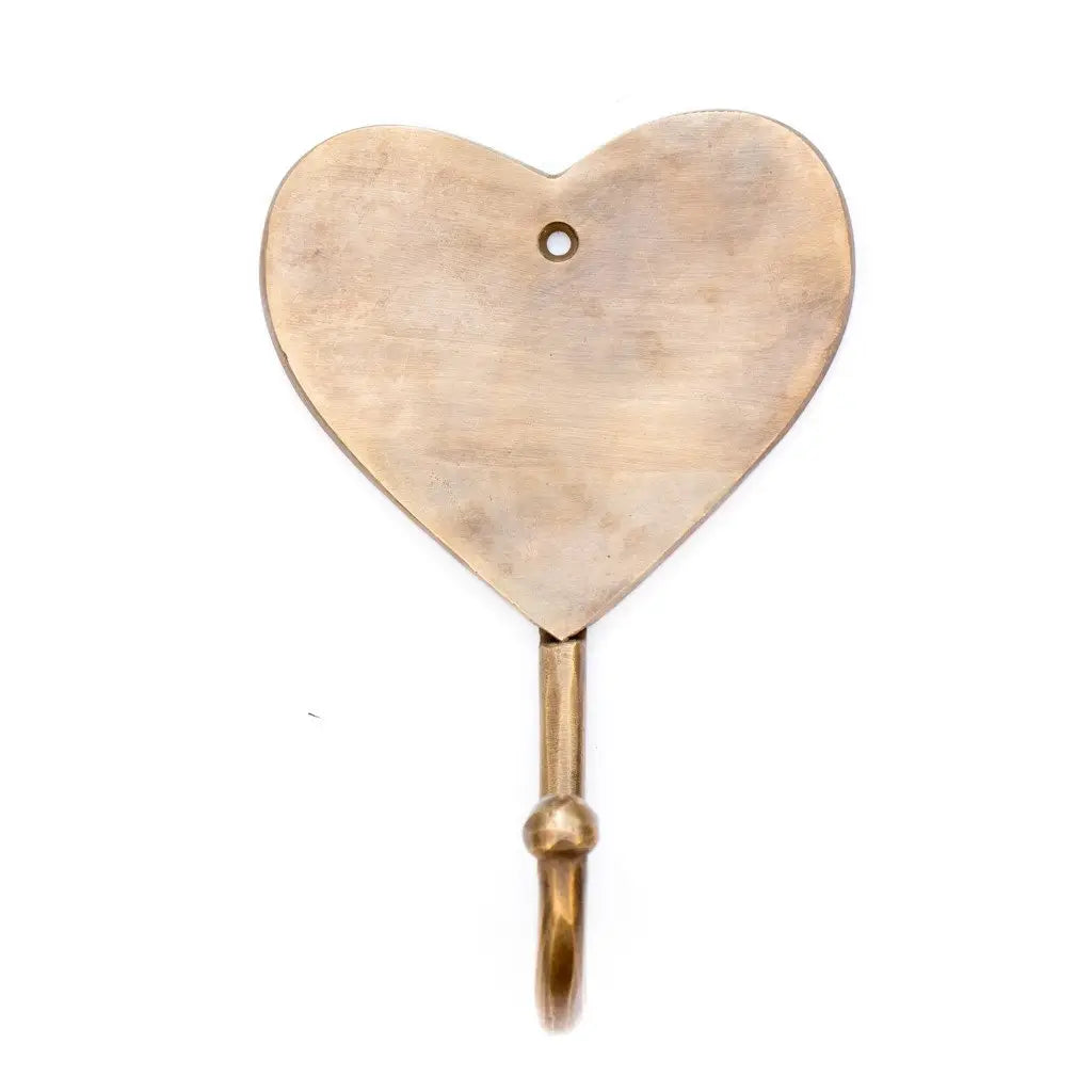 Antiqued Brass Heart Hook