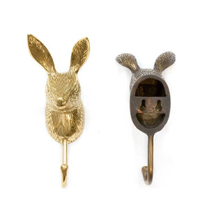 Antiqued Brass Rabbit Hook