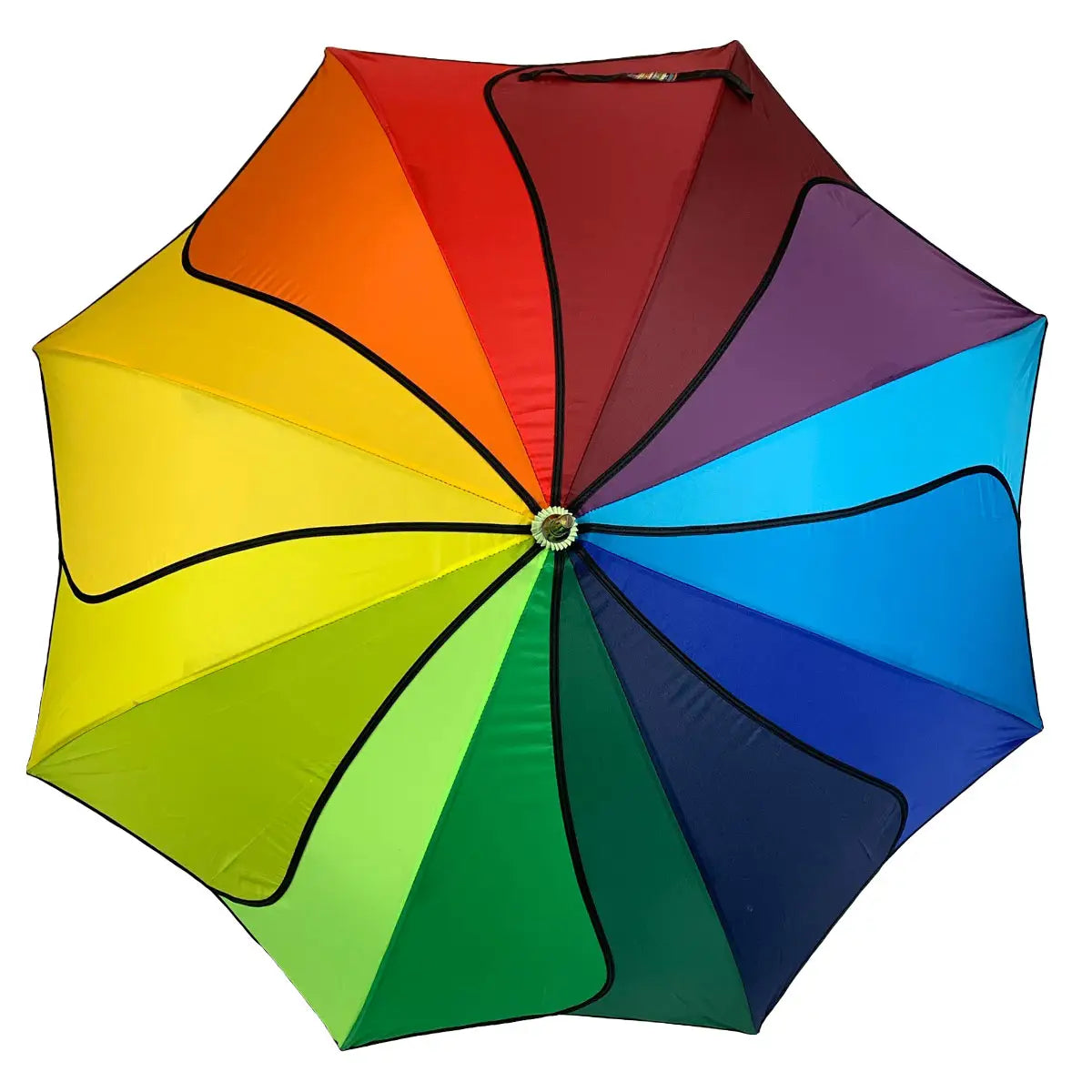 Boutique Patterned Pagoda Umbrella Scalloped Edge Rainbow