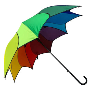 Boutique Patterned Pagoda Umbrella Scalloped Edge Rainbow