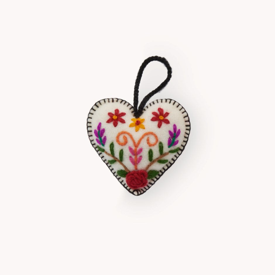 Fair Trade Ornament~ Floral Heart