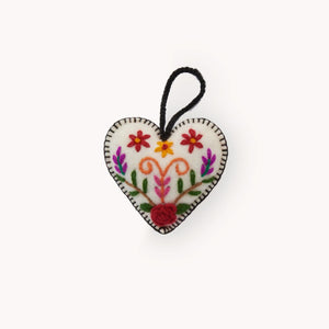 Fair Trade Ornament~ Floral Heart