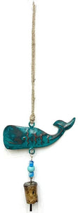 Iron Bell Chimes - Whale Patina Green 16"