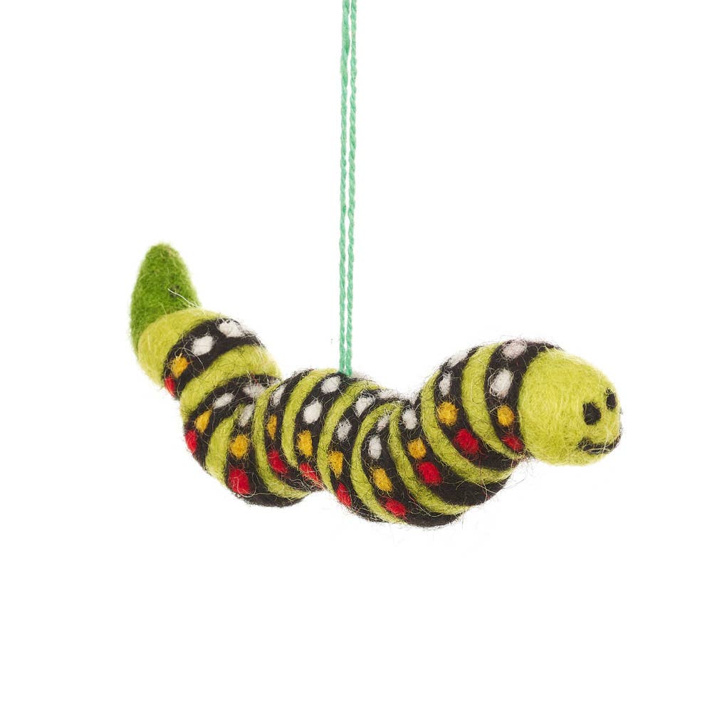 Handmade Felt Carl the Caterpillar Ornament