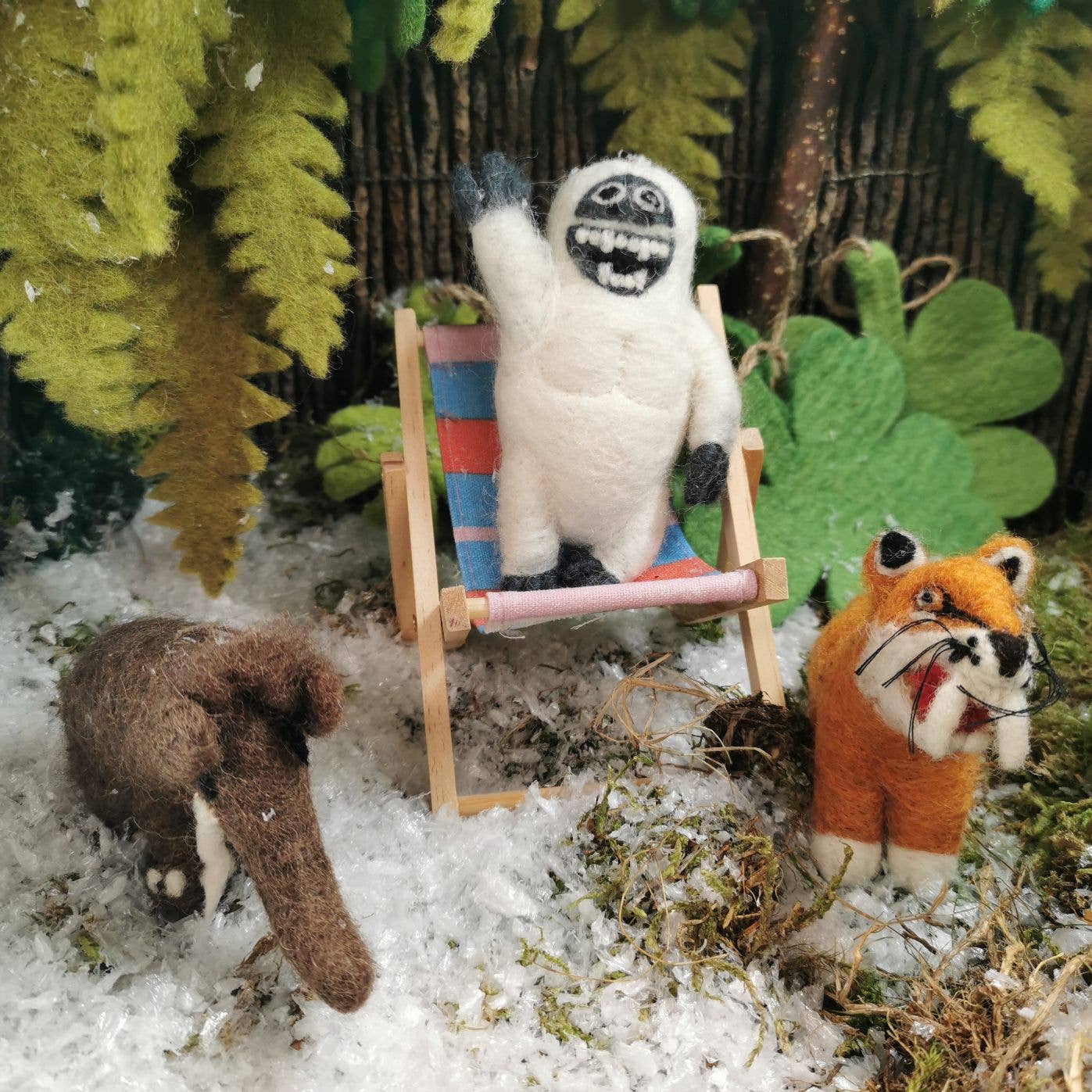 Handmade Felt Yeti Biodegradable Ornament