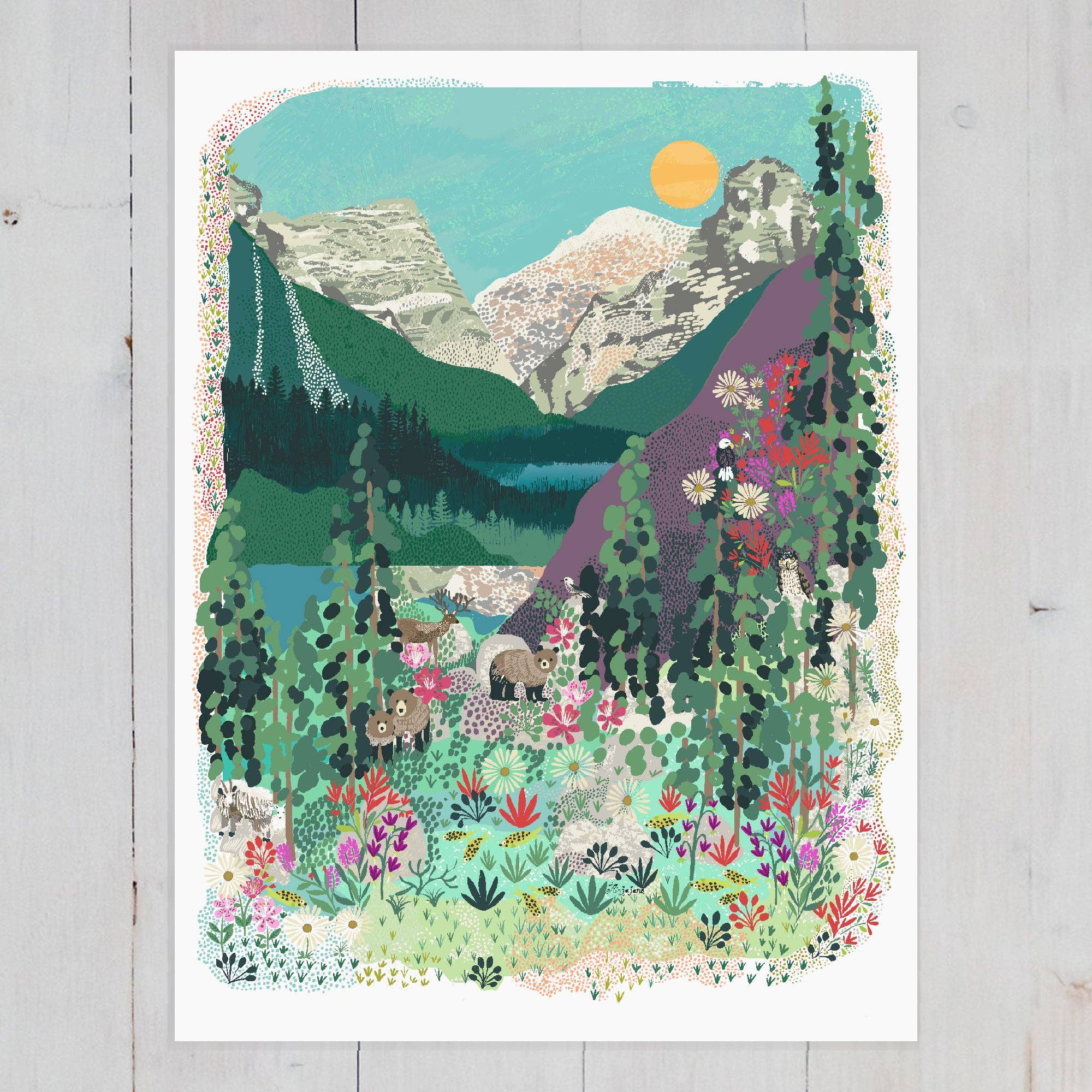 Banff Rocky Mountain Art Print by Anja Jane