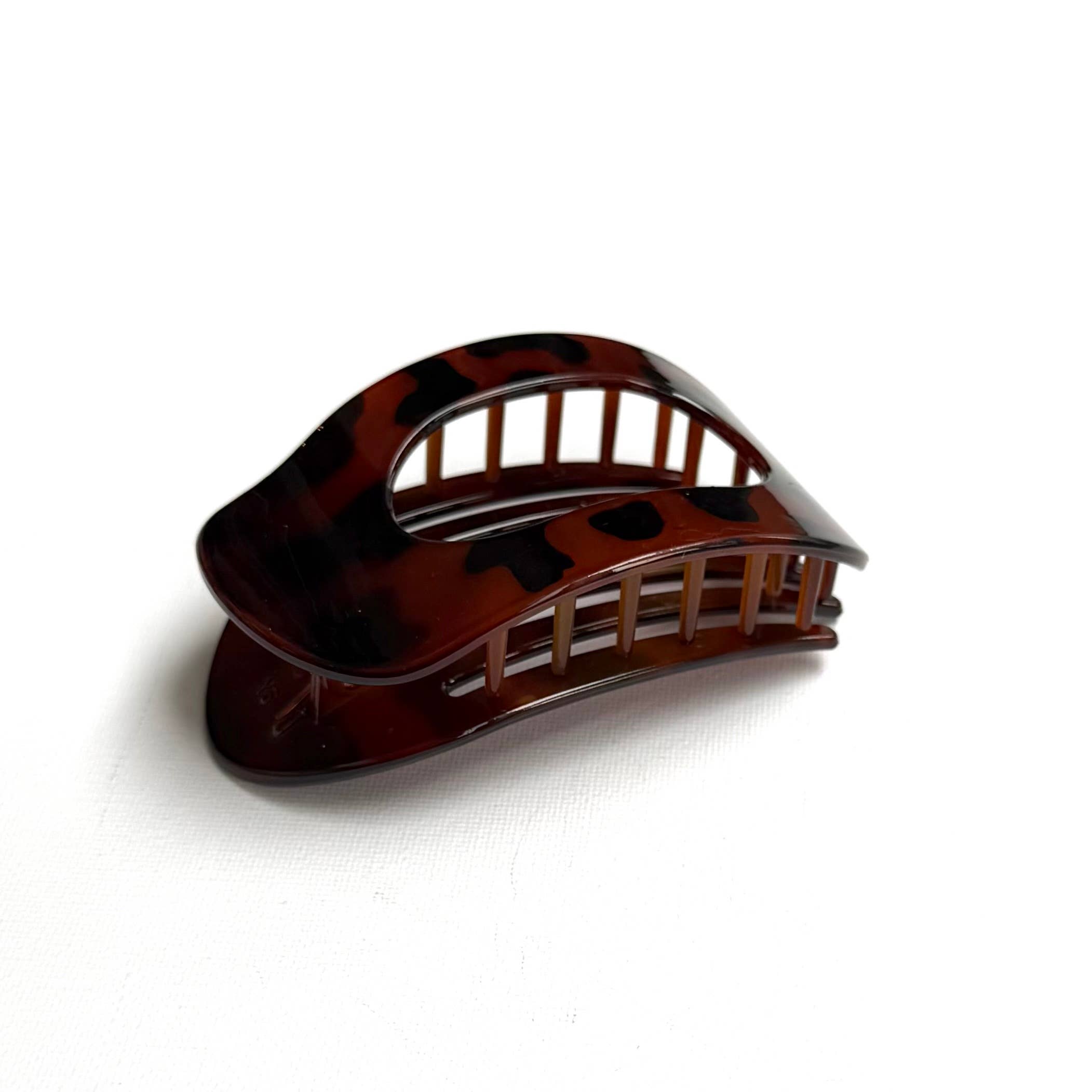 Flat Oval Hair Clip Accessory Dark Animal Print Hair Claw