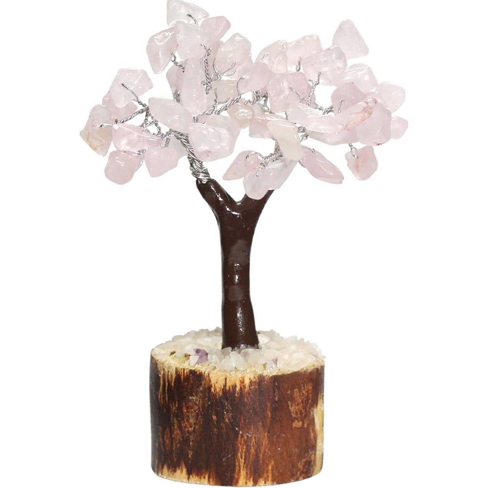 Gemstone Bonsai/Rose Quartz-60 Beads 4.5"