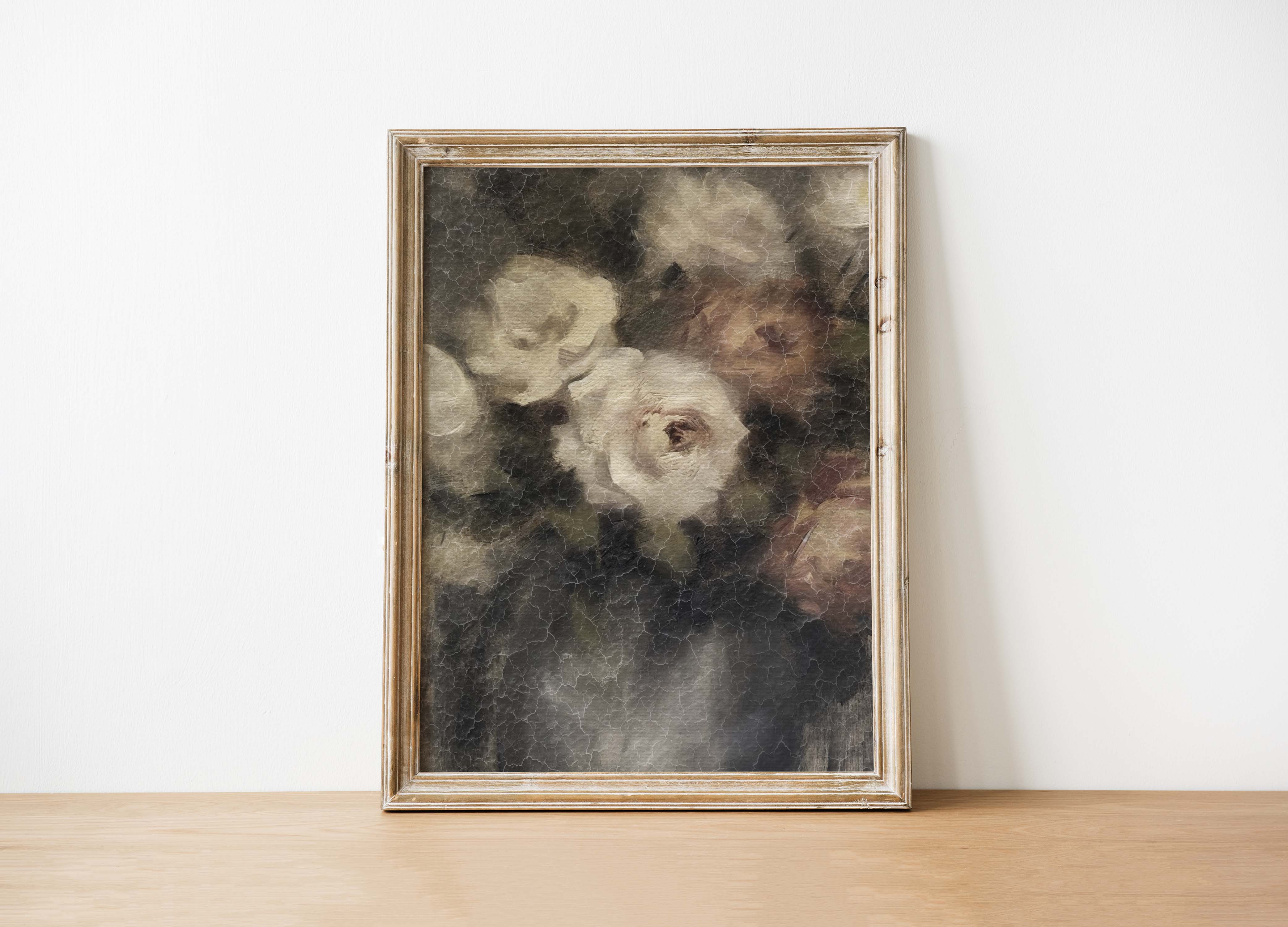 Vintage Dark Floral Art Print