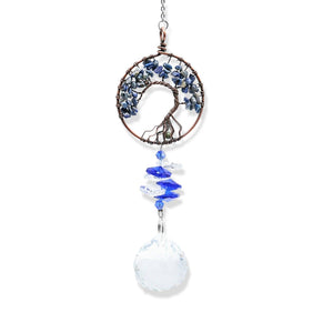 Suncatcher - Crystal Hanging Ornament - Lapis Lazuli, Tree of Life