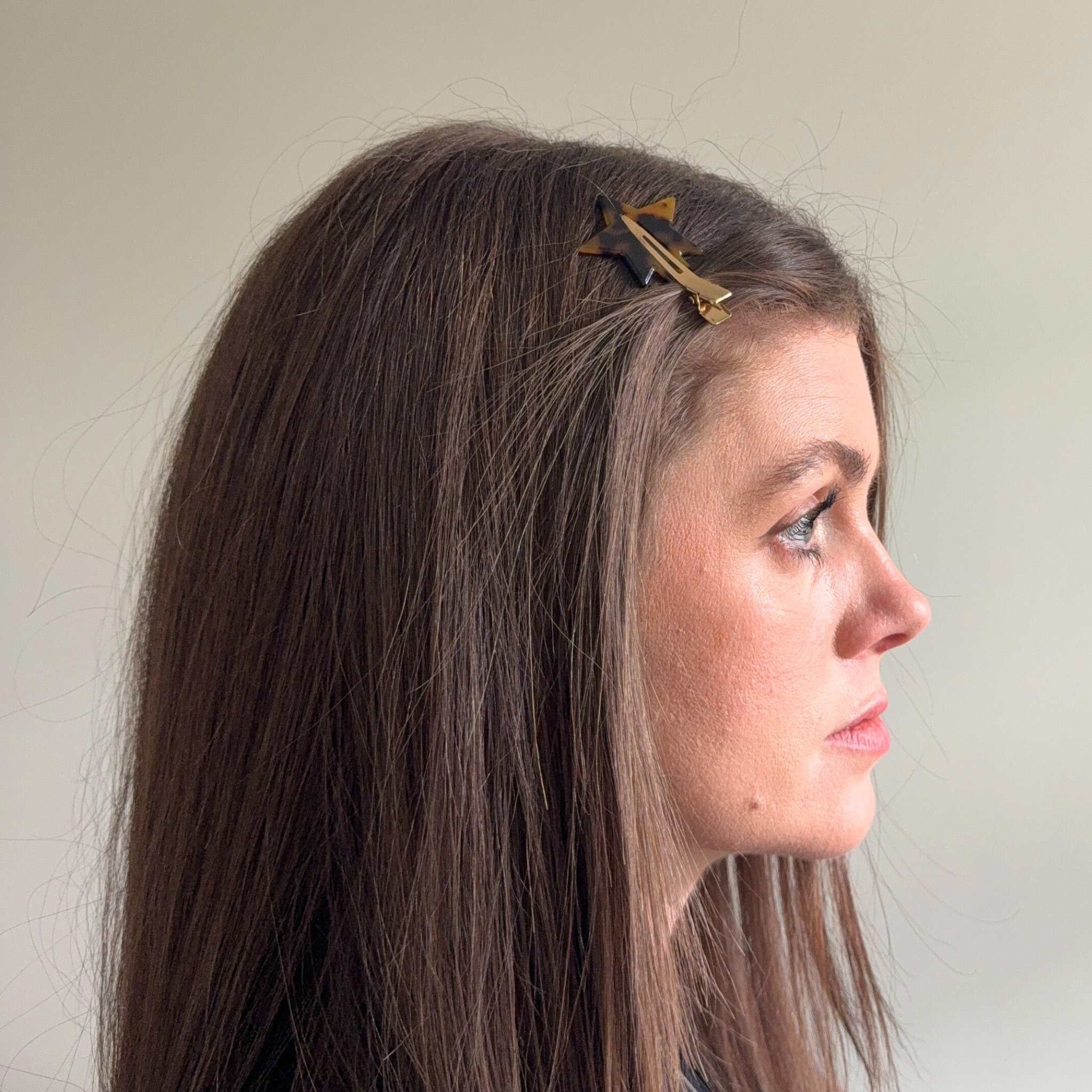 Eco-Friendly Cellulose Acetate Creaseless Hair Clips - Star