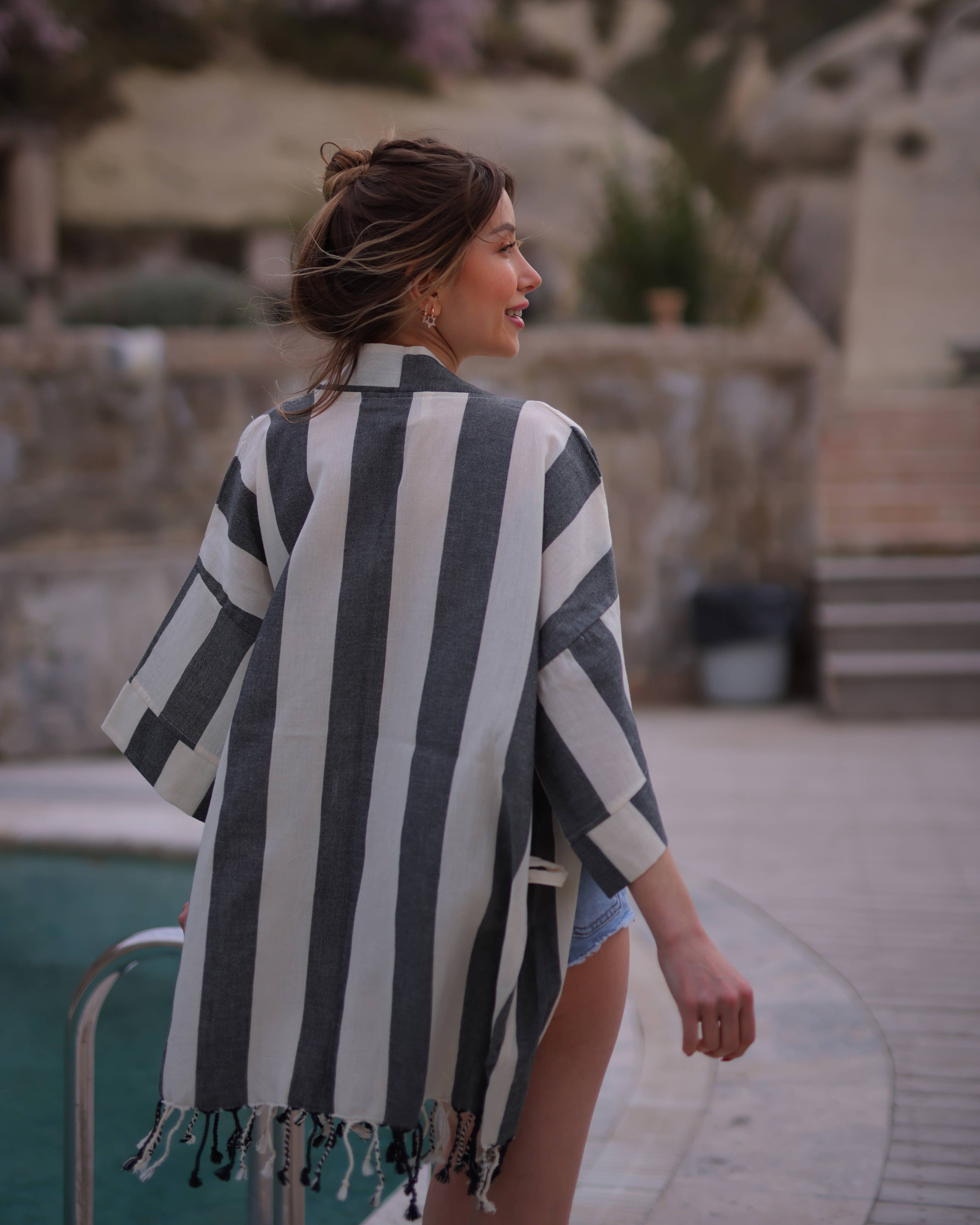 Striped Beach Cover Up- Various Colours