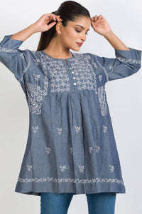 Tarika Silver Chambray Tunic