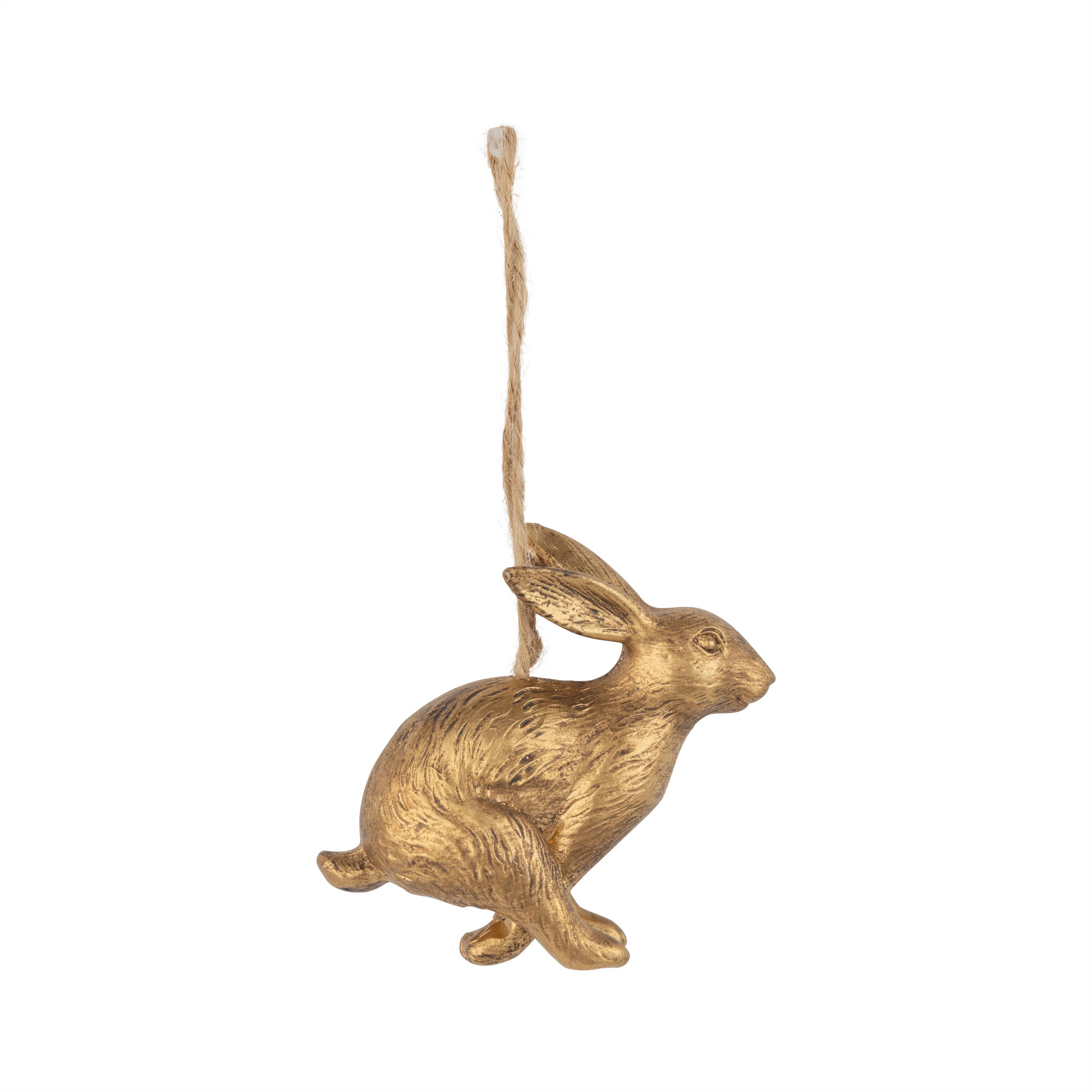 Antique Gold Galloping Rabbit