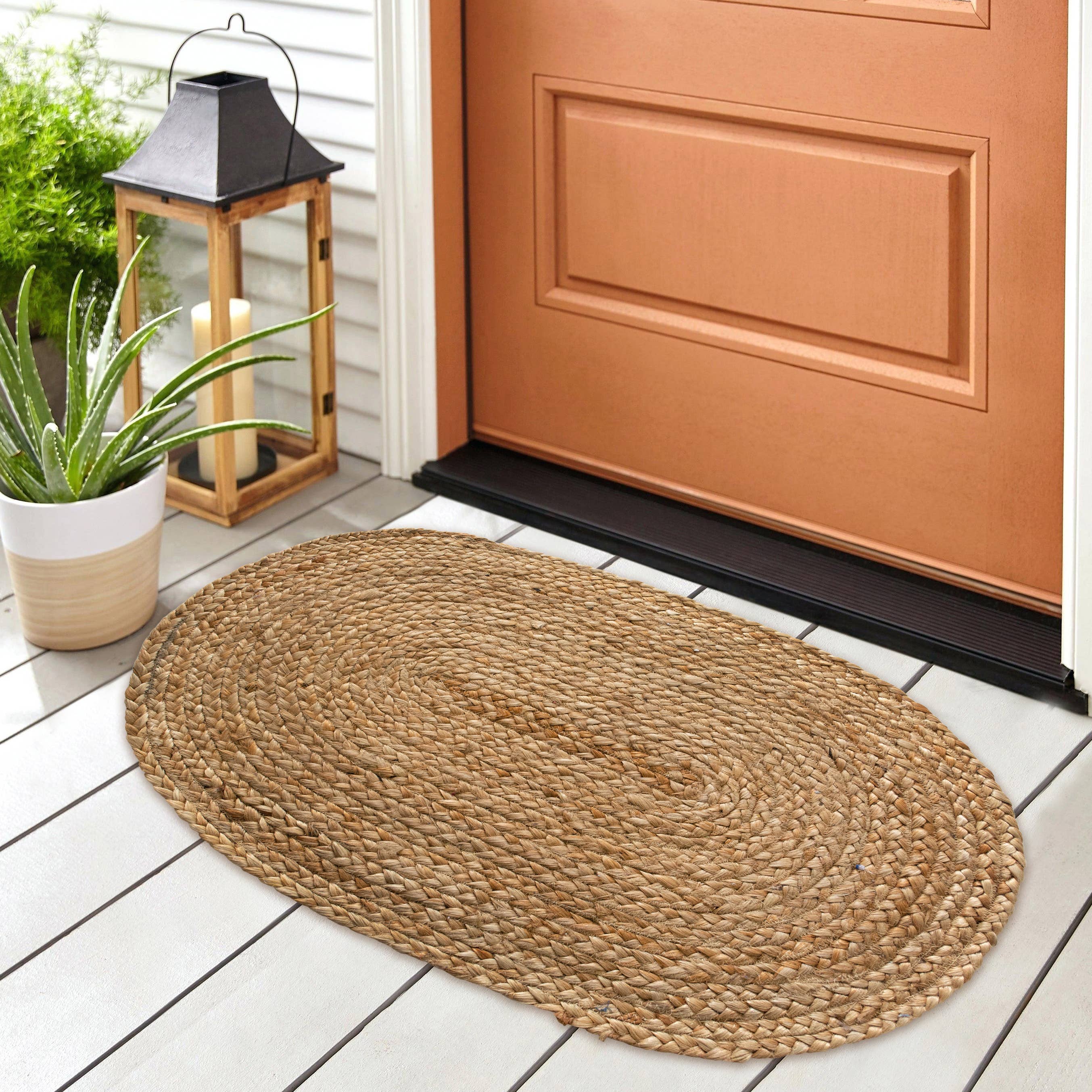 BRAIDED JUTE OVAL RUG, NATURAL JUTE, 2'x3'