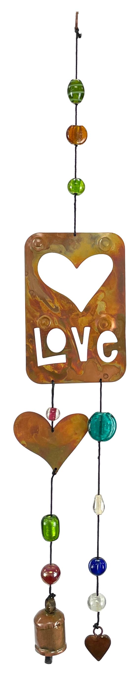 Iron Bell Chimes - Love Flamed Copper 24"