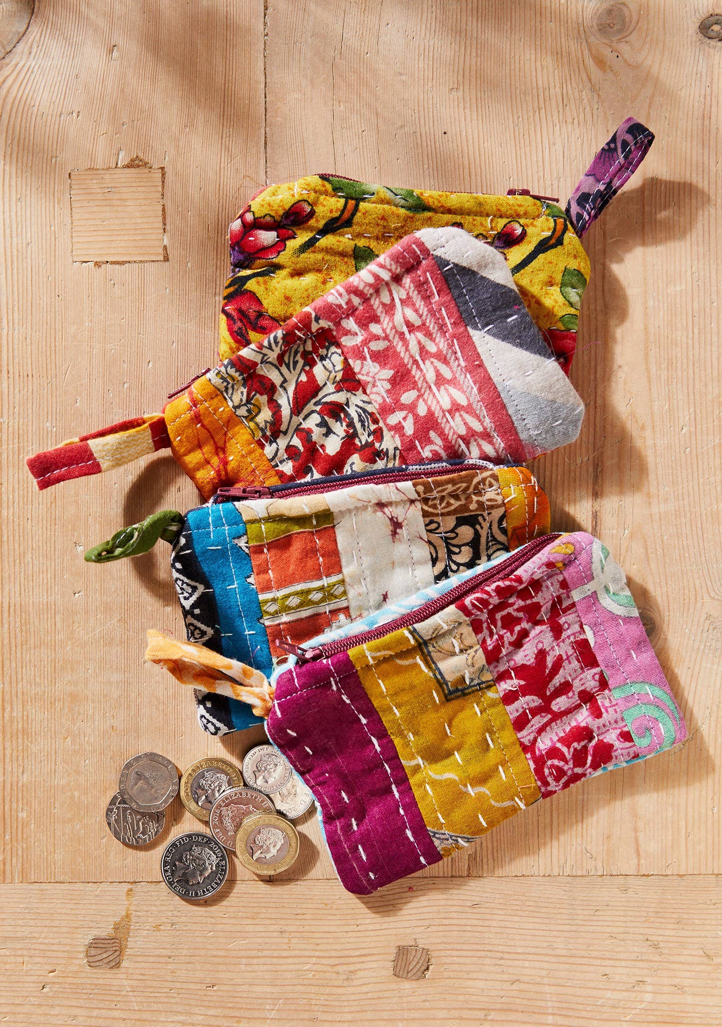 Vintage Kantha Coin Pouch
