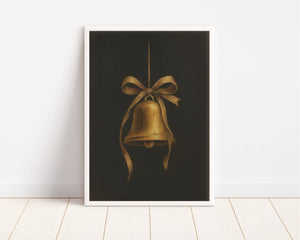 Gold Bell Holiday Art Print 11 x 14