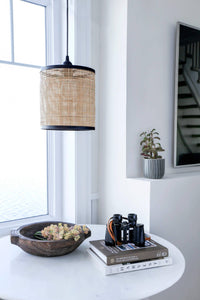 RATTAN AND METAL PENDANT LAMP