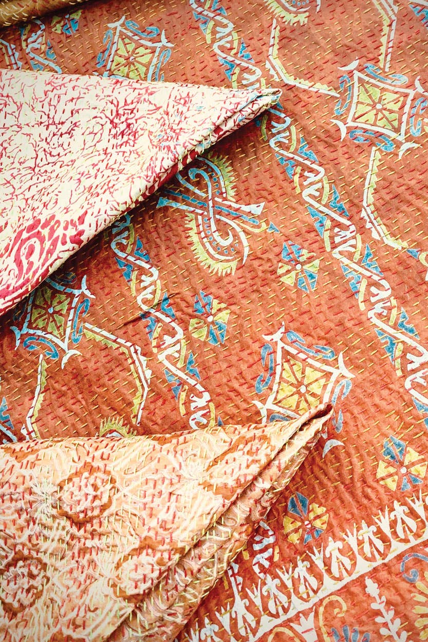 Silk Kantha Square Scarves