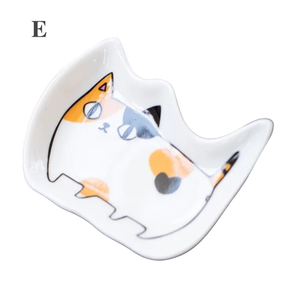 Japanese Style Cat Ceramic Tiny Plate | Seasoning Dish