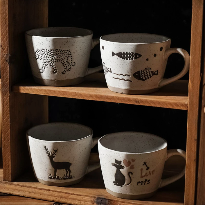 360ml Hand-painted Retro Ceramic Coffee Mug