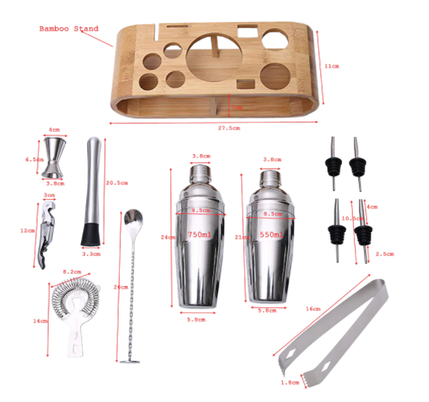 Sliver Bar Cocktail Shaker Set