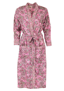 Pink Floral Paisley Kimono/Dressing Gown