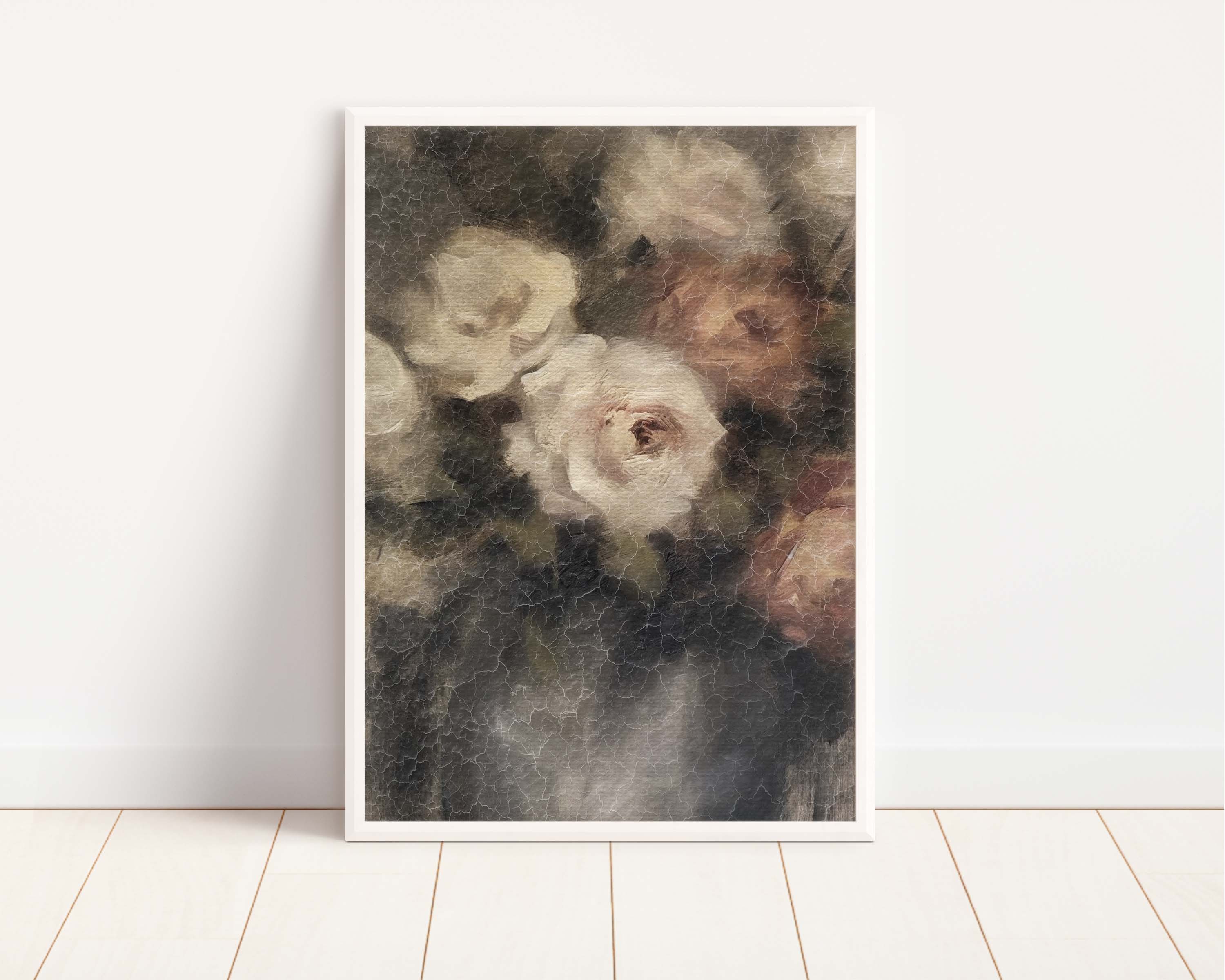 Vintage Dark Floral Art Print