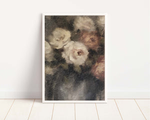 Vintage Dark Floral Art Print