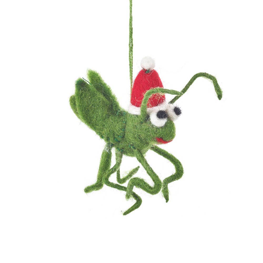 Handmade Felt Biodegradable Christmas Cricket Ornament
