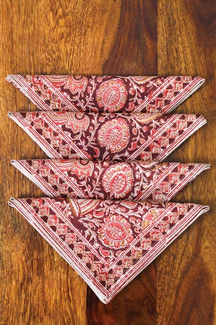 Terracotta Kalamkari Napkin Set