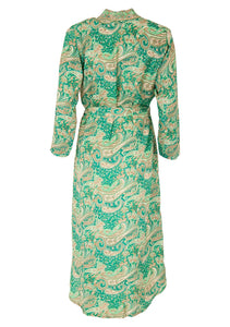 Green Floral Paisley Kimono/dressing Gown