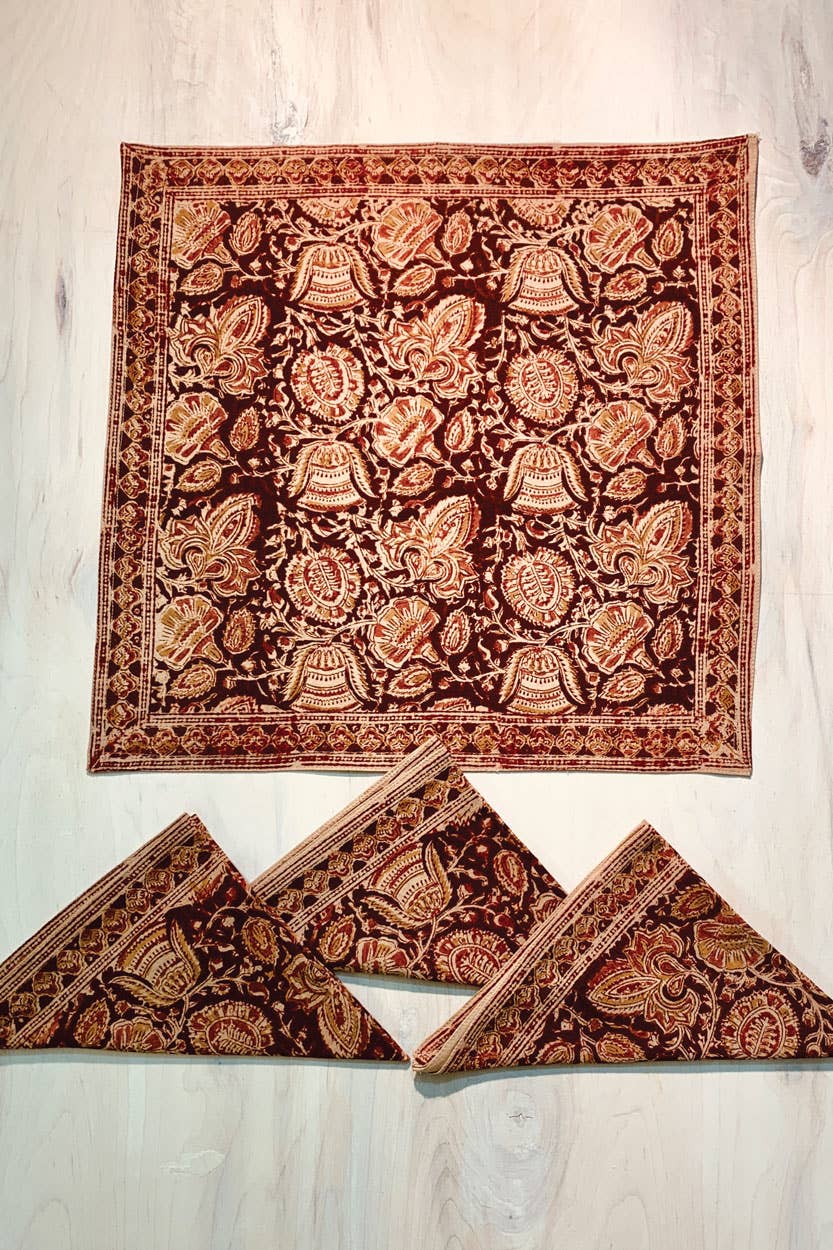 Terracotta Kalamkari Napkin Set