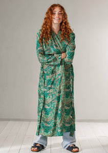 Green Floral Paisley Kimono/dressing Gown