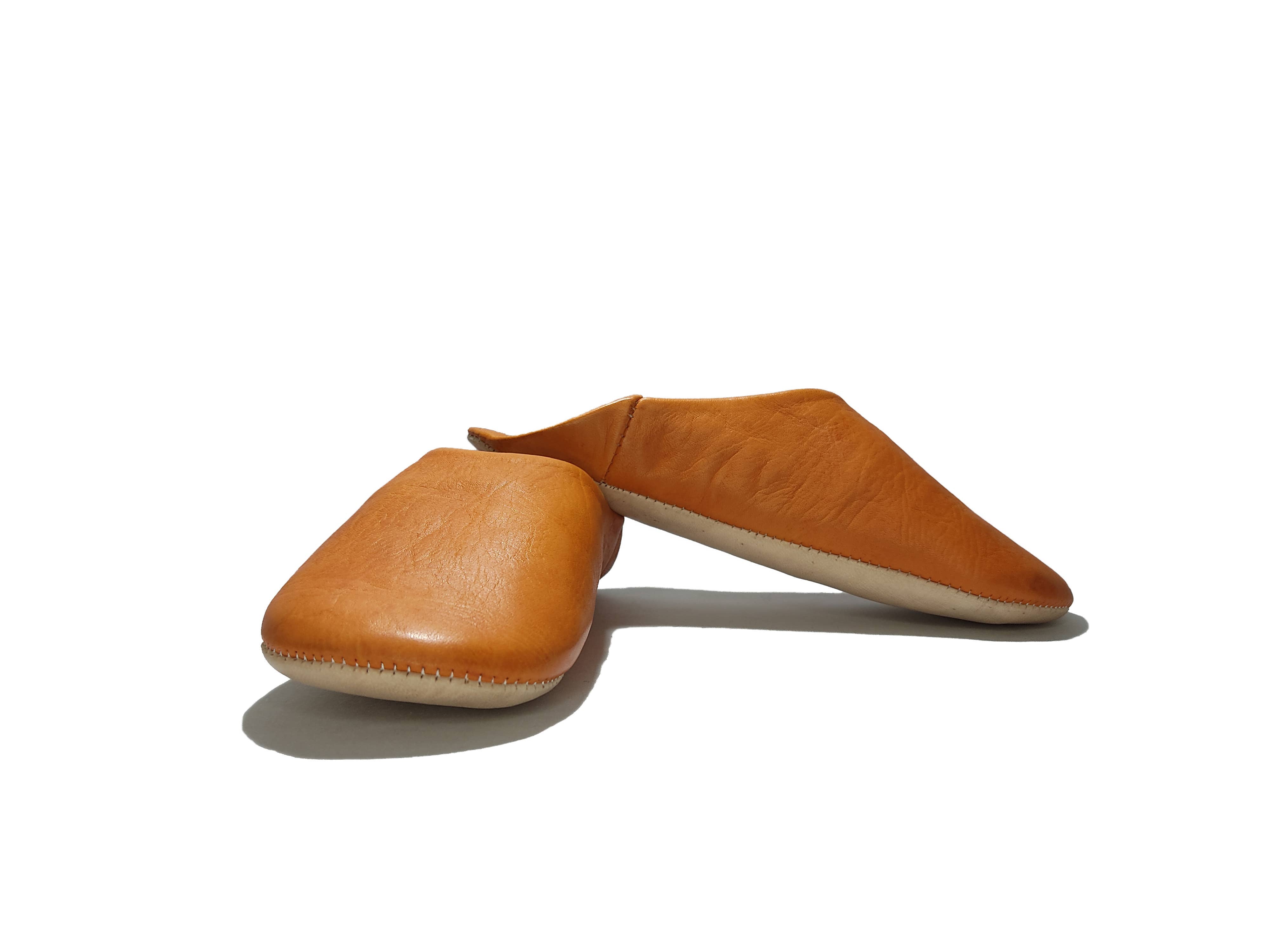 Womens Moroccan Babouche Slippers Handmade Caramel