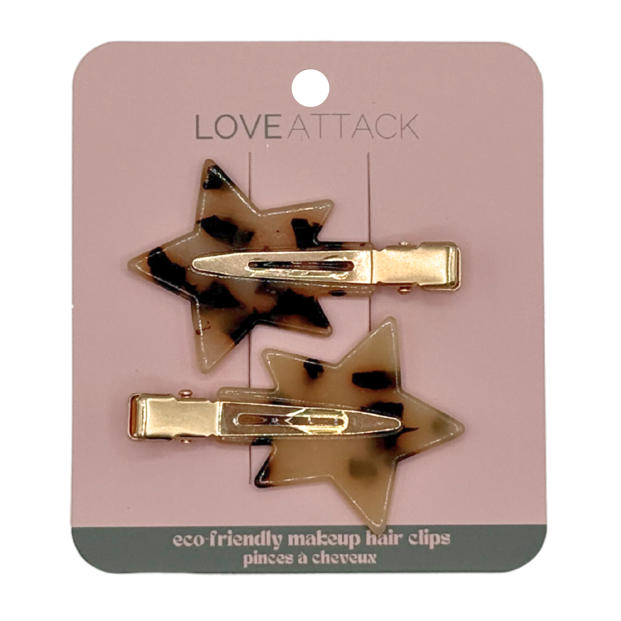 Eco-Friendly Cellulose Acetate Creaseless Hair Clips - Star