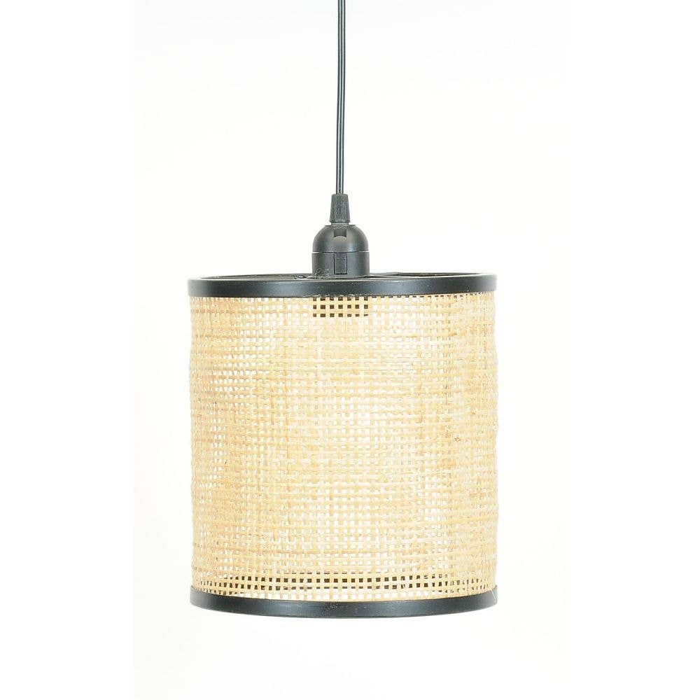 RATTAN AND METAL PENDANT LAMP