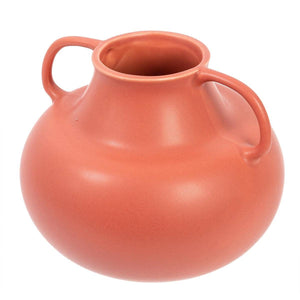 Handled Short Ceramic Vase