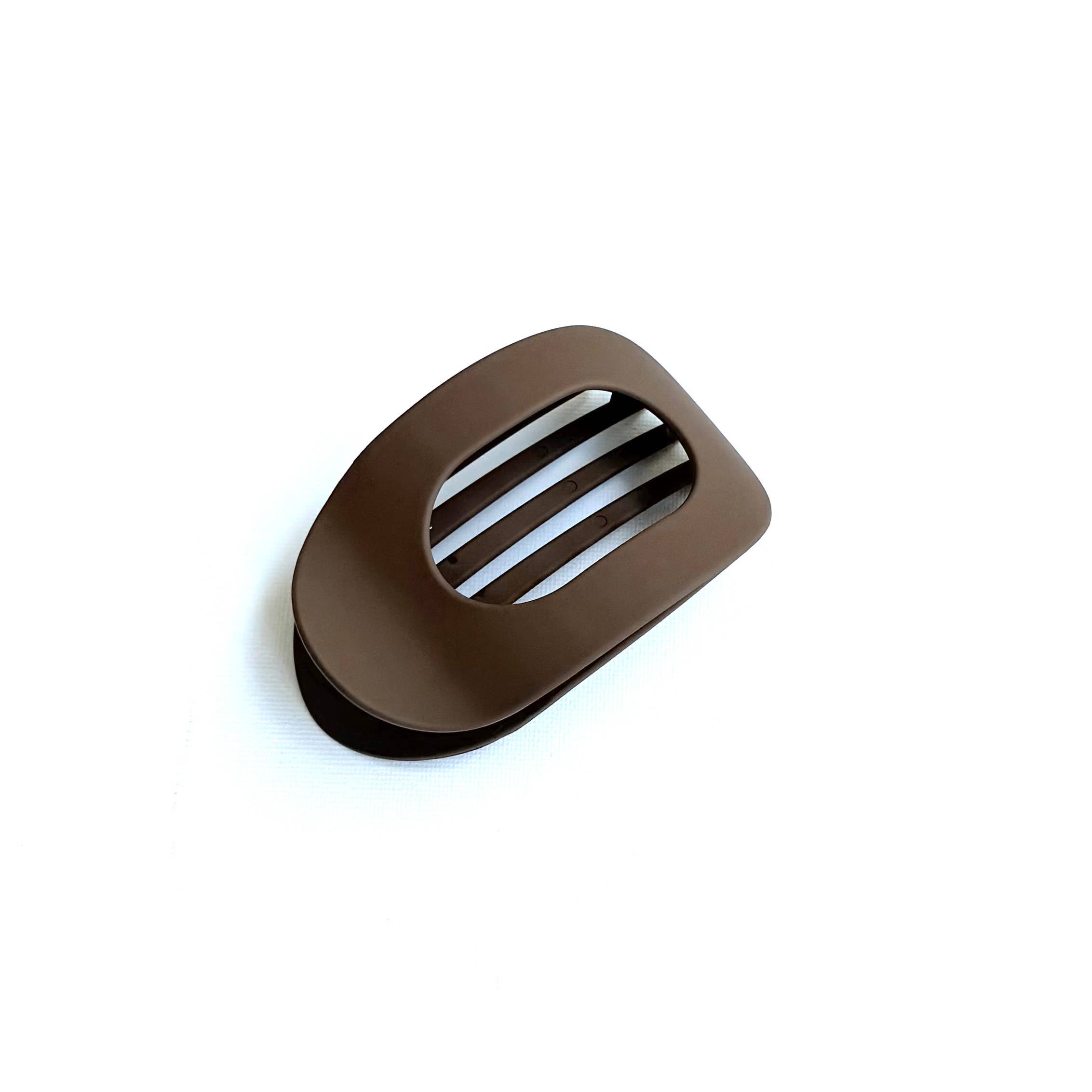 Flat Oval Hair Clip Accessory Dark Brown Hair Claw