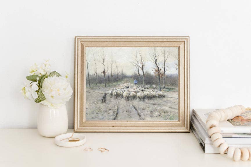 Antique Sheep Farmhouse Print