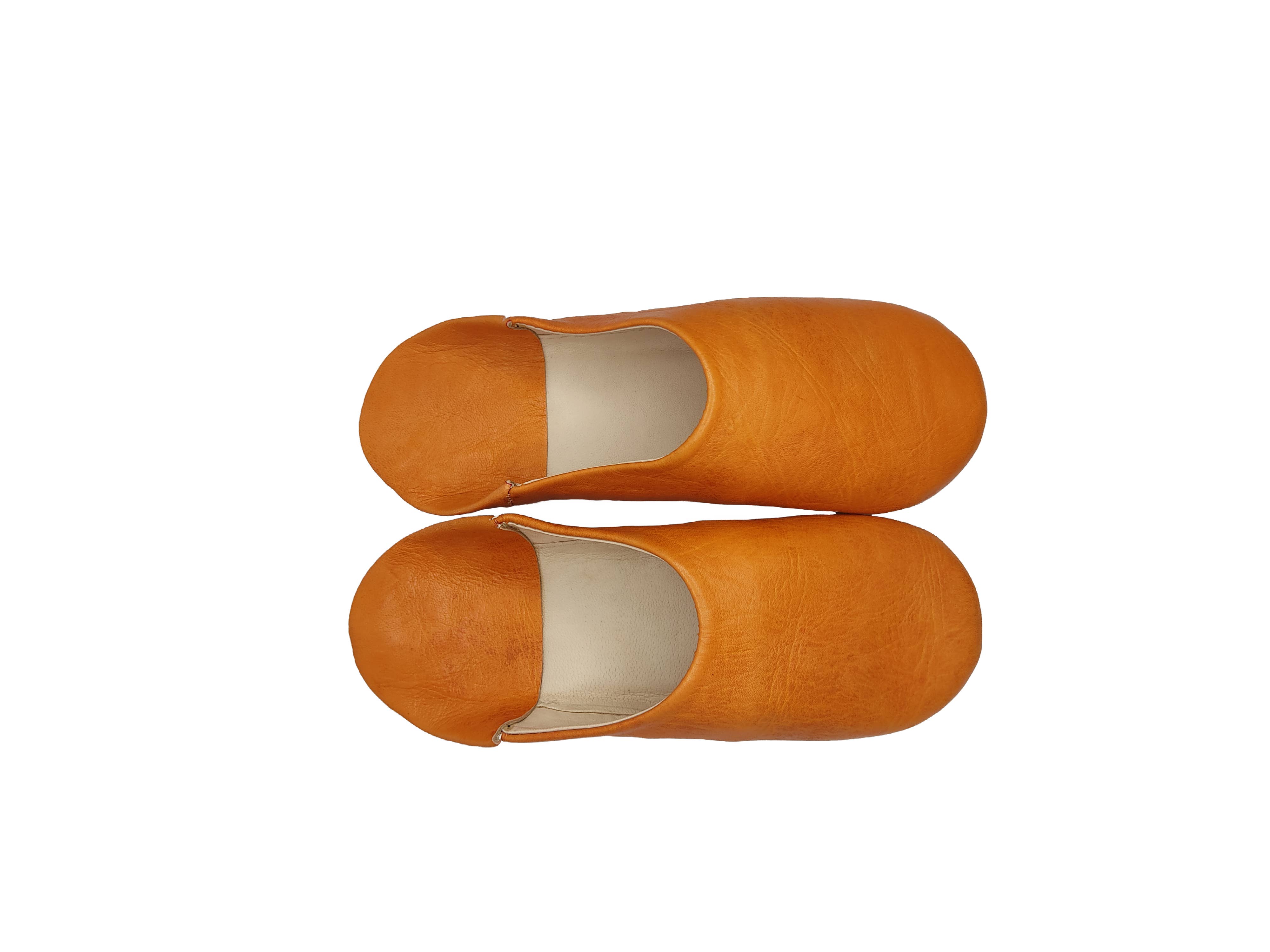 Womens Moroccan Babouche Slippers Handmade Caramel