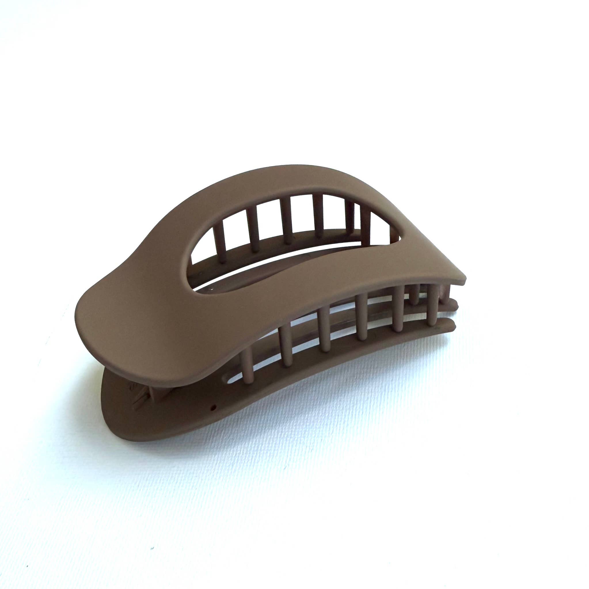 Flat Oval Hair Clip Accessory Dark Brown Hair Claw