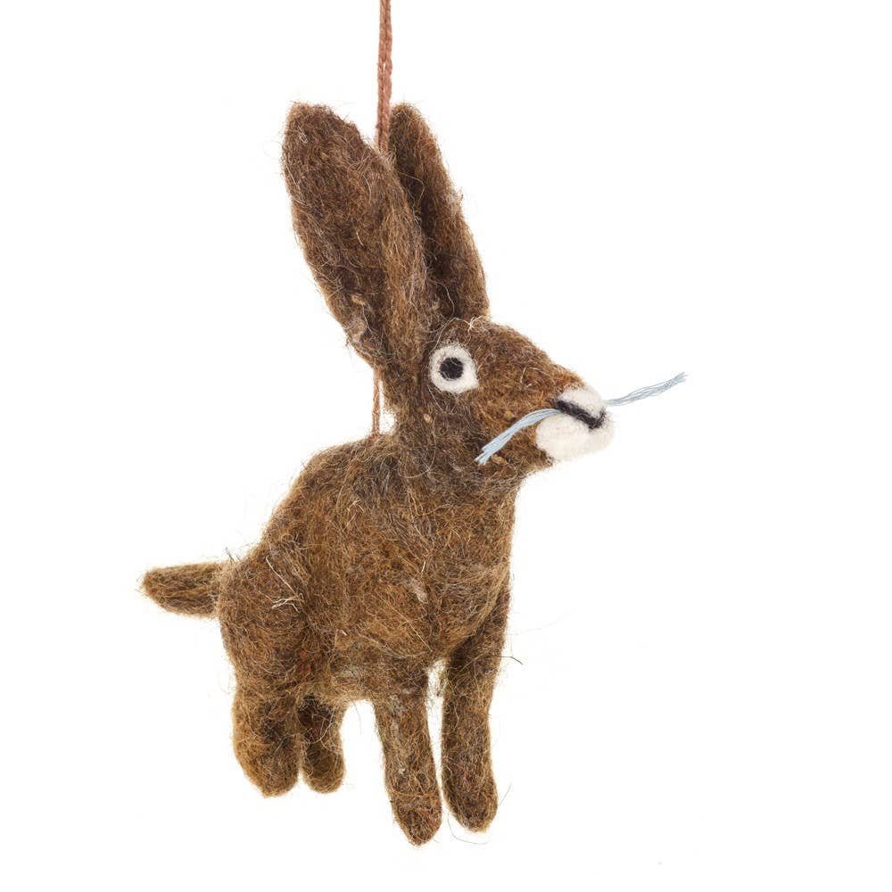Handmade Felt Herbert the Hare Ornament