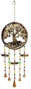 Iron Bell Chimes - Tree of Life Celtic Round Dragonflies 10"