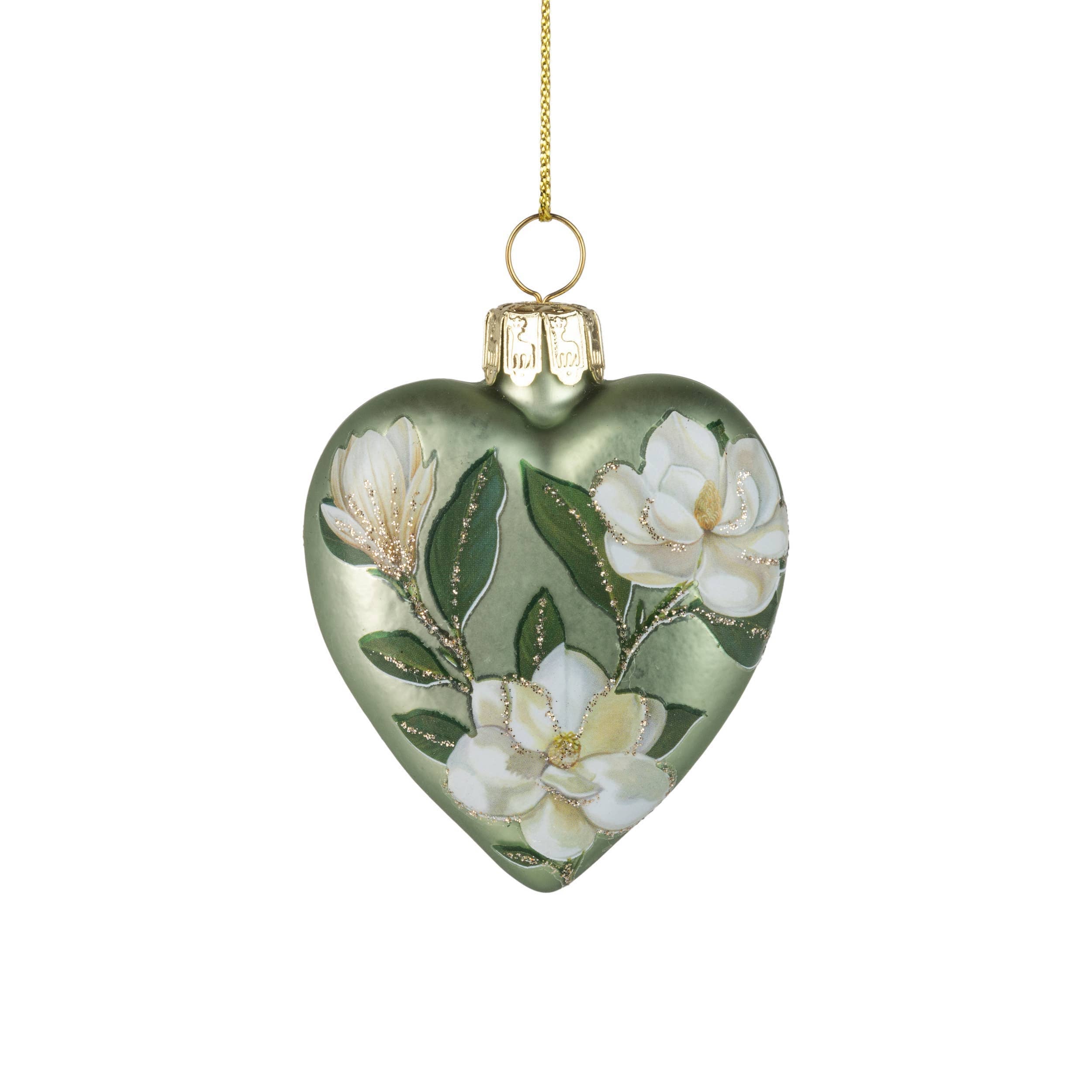 Magnolia Glass Heart-Pale Green