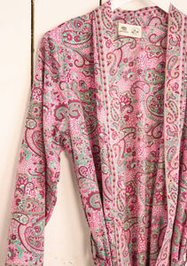 Pink Floral Paisley Kimono/Dressing Gown