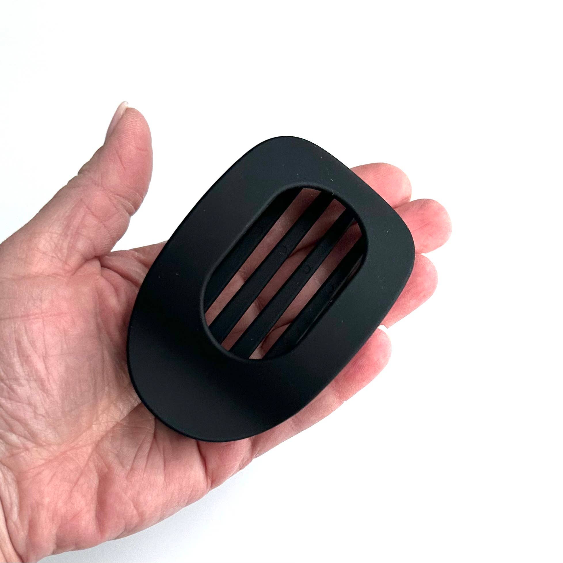 Flat Oval Hair Clip Accessory Black Hair Claw