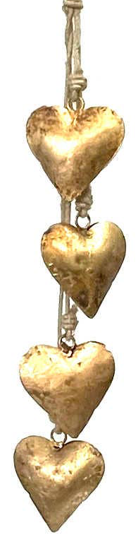 String of Iron Hearts - Rustic Gold 18"
