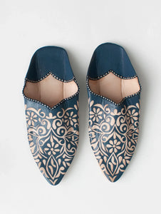 Moroccan Leather Slippers With Sequin Embroidery For Women